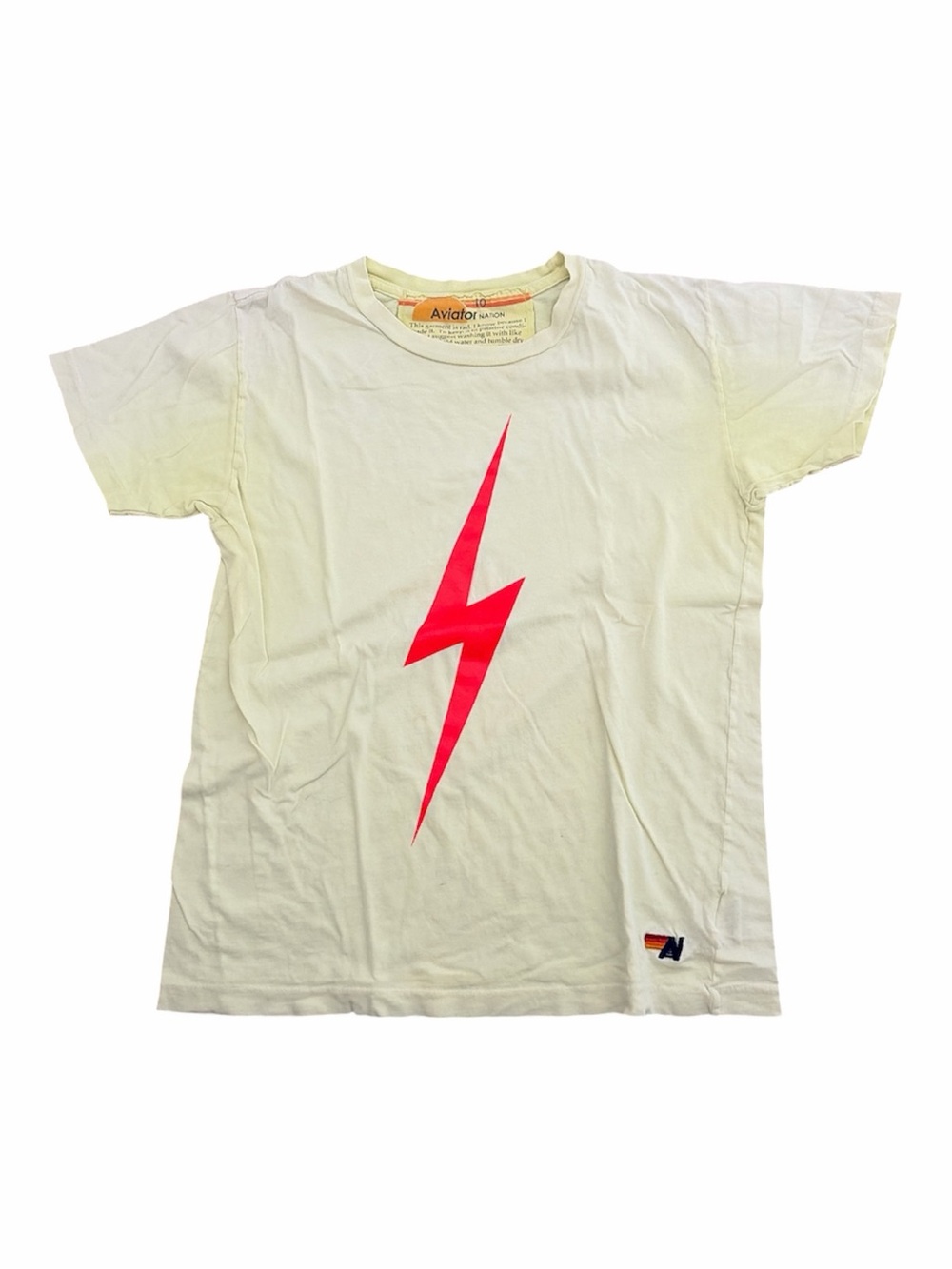 Aviator Nation Yellow Lightening Bolt Tee